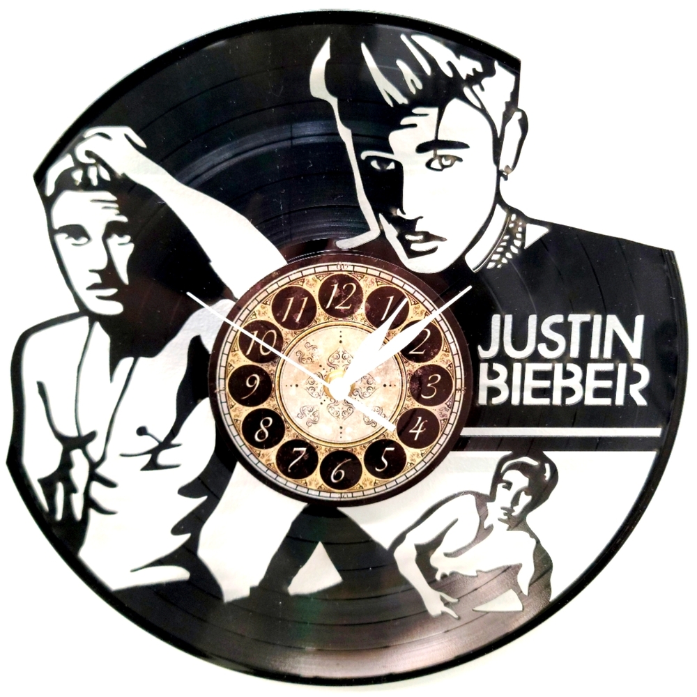 JUSTIN BIEBER vinyl record clock